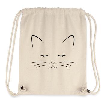 Miaou! Illustration de chat - Sac à cordon recyclé Stanley/Stella - blanc naturel - Devant