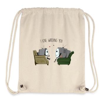 J’adore te regarder - Sac à cordon recyclé Stanley/Stella - blanc naturel - Devant