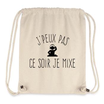 J'peux pas ce soir je Mixe - Humour DJ - Sac à cordon recyclé Stanley/Stella - blanc naturel - Devant