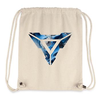 Abstraktes blaues flüssiges dreieckiges Design - Stanley/Stella recycelter Gym Bag - Naturweiß - Vorne