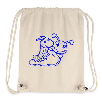2 friends riding caterpillar father mother child dad mom - Stanley/Stella Recycled Gym Bag - natural - Front