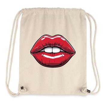 Kissable Lips Comic Style Lip Red - Stanley/Stella Recycled Gym Bag - natural - Front