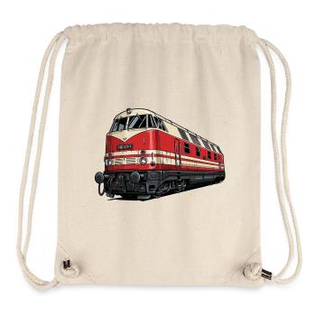 Rote Vintage Lokomotive Illustration BR 118 - Stanley/Stella recycelter Gym Bag - Naturweiß - Vorne