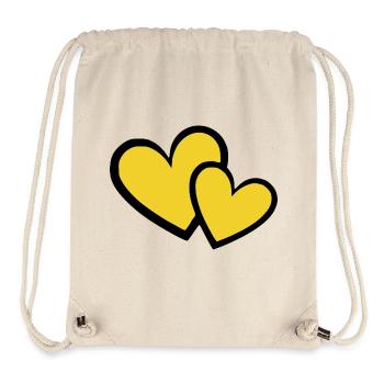 yellow heart yellow hearts mustering gift - Stanley/Stella Recycled Gym Bag - natural - Front