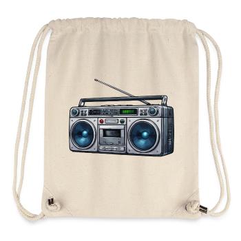 Retro Boombox Ghetto Blaster - Stanley/Stella Recycled Gym Bag - natural - Front