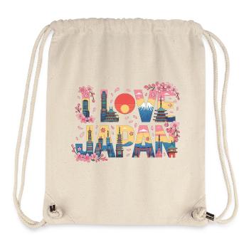 Love Japan Shirt Sakura Skyline Tokyo Mount Fuji - Stanley/Stella Recycled Gym Bag - natural - Front