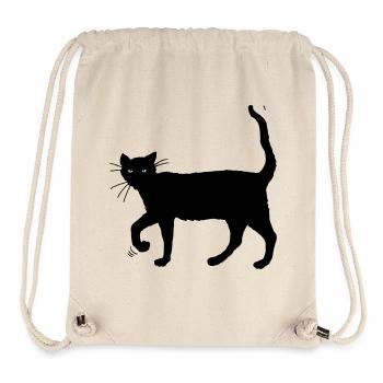 Black cat - Stanley/Stella Recycled Gym Bag - natural - Front