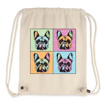 Bulldogs Image Abstract - Sac à cordon recyclé Stanley/Stella - blanc naturel - Devant