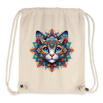 Katze mit Mandalas verziert - Stanley/Stella recycelter Gym Bag - Naturweiß - Vorne