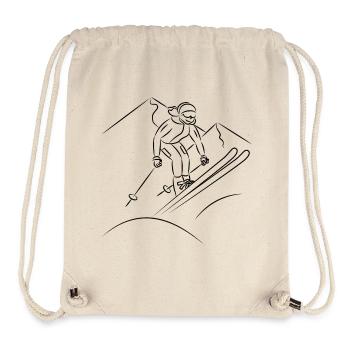 Skifahren in den Bergen - Stanley/Stella recycelter Gym Bag - Naturweiß - Vorne