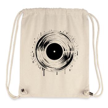 Diskjockey Vinyl Platte - Stanley/Stella recycelter Gym Bag - Naturweiß - Vorne
