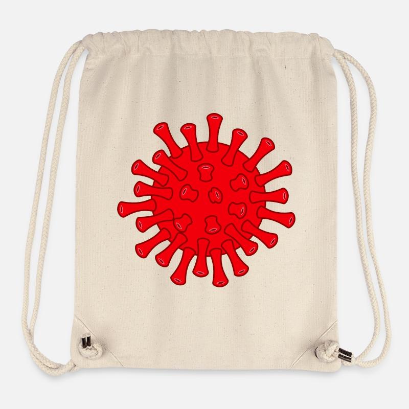 Illustration des roten Covid-Moleküls - Stanley/Stella recycelter Gym Bag - Naturweiß