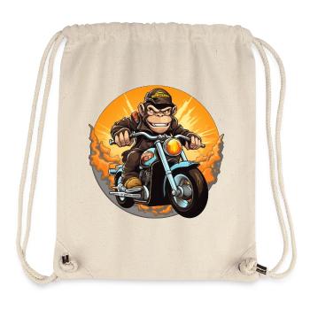 Affe Motorrad / Motorradfahrer Affen - Stanley/Stella recycelter Gym Bag - Naturweiß - Vorne