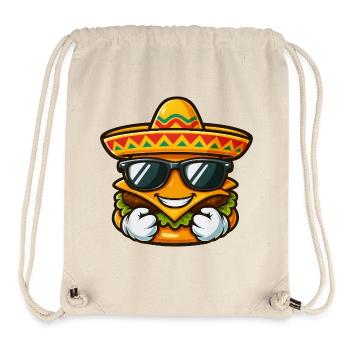 Burger frais avec sombrero et lunettes de soleil - Sac à cordon recyclé Stanley/Stella - blanc naturel - Devant