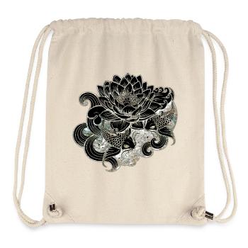 Koi und Lotusblume im Yin-Yang-Stil - Stanley/Stella recycelter Gym Bag - Naturweiß - Vorne