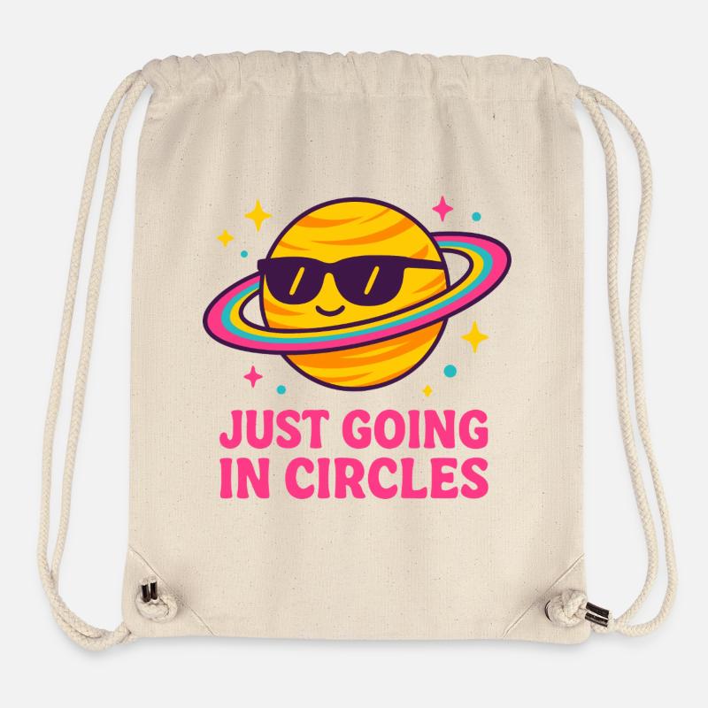 Planète galactique avec lunettes de soleil - Sac à cordon recyclé Stanley/Stella - blanc naturel