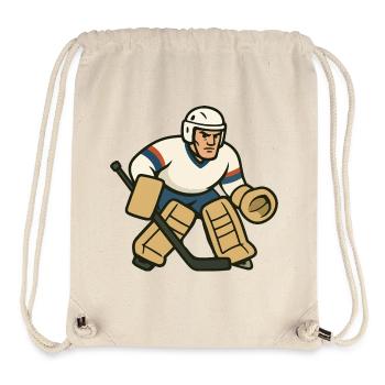 Retro Eishockey Torwart Cartoon - Stanley/Stella recycelter Gym Bag - Naturweiß - Vorne
