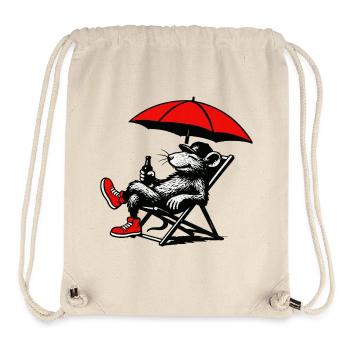Ratte mit Sonnenschirm Relax - Stanley/Stella recycelter Gym Bag - Naturweiß - Vorne