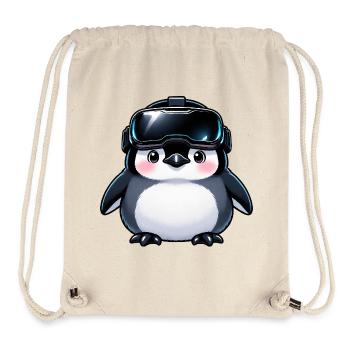 VR-Pinguin mit Headset - Stanley/Stella recycelter Gym Bag - Naturweiß - Vorne