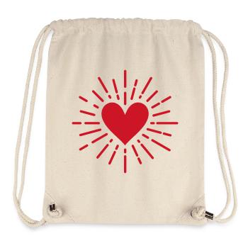 Herz - Stanley/Stella recycelter Gym Bag - Naturweiß - Vorne