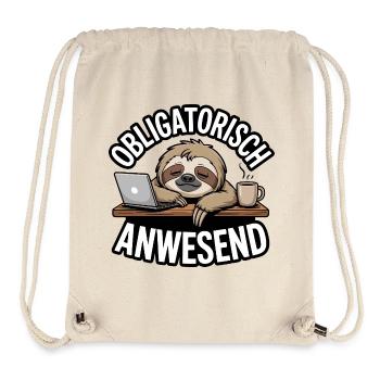 Bureau de réunion obligatoire du Sloth Sloth Telco - Sac à cordon recyclé Stanley/Stella - blanc naturel - Devant