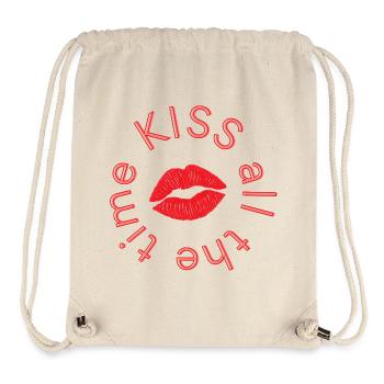 Kissco Lips - Sac à cordon recyclé Stanley/Stella - blanc naturel - Devant