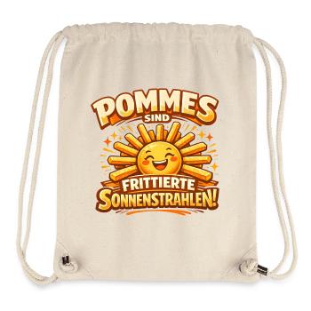 Les frites sont des rayons de soleil frits - Sac à cordon recyclé Stanley/Stella - blanc naturel - Devant