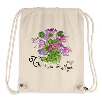 Bouquet de remerciement - Sac à cordon recyclé Stanley/Stella - blanc naturel - Devant