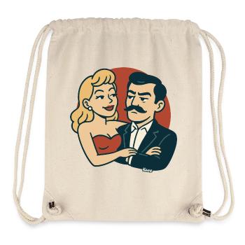 Duo rétro en rouge vintage - Sac à cordon recyclé Stanley/Stella - blanc naturel - Devant