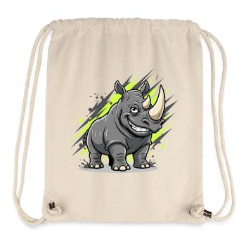 Grinsender Rhino Graffiti Stil - Stanley/Stella recycelter Gym Bag - Naturweiß - Vorne