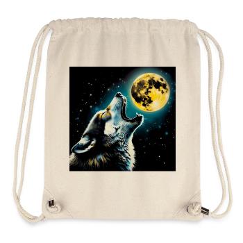 Wolf heult zum Vollmond - Stanley/Stella recycelter Gym Bag - Naturweiß - Vorne