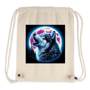 Wolf howls at the Full Moon - Stanley/Stella Recycled Gym Bag - natural - Front