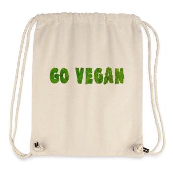 Go Vegan - Déclaration - Sac à cordon recyclé Stanley/Stella - blanc naturel - Devant