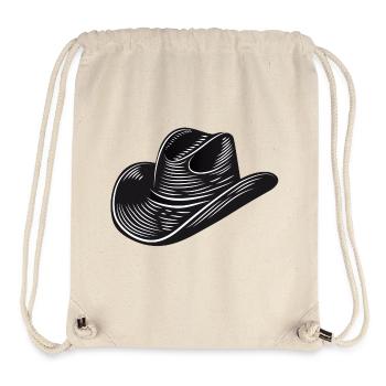 black cowboy hat,western hat vector illustration style - Stanley/Stella Recycled Gym Bag - natural - Front