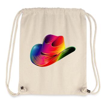 Cowboy Hat, Western Hat in Rainbow Colors - Stanley/Stella Recycled Gym Bag - natural - Front