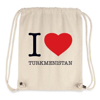 I LOVE TURKMENISTAN - Stanley/Stella recycelter Gym Bag - Naturweiß - Vorne