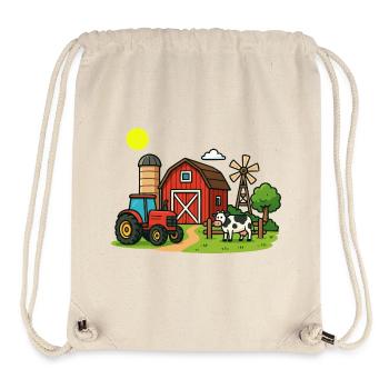 Ländliche Bauernhofszenen Illustration - Stanley/Stella recycelter Gym Bag - Naturweiß - Vorne