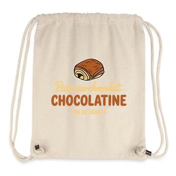 Pain au chocolat vs Chocolatine le vrai débat - Sac à cordon recyclé Stanley/Stella - blanc naturel - Devant