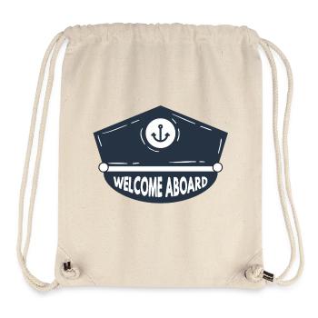 Nautic Design Welcome Aboard Anchor Patch Cap Navy - Stanley/Stella Recycled Gym Bag - natural - Front
