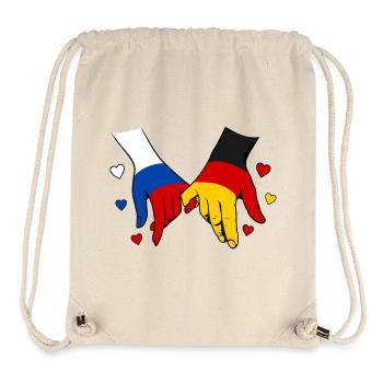 Russland Deutschland Flagge Händehalten - Stanley/Stella recycelter Gym Bag - Naturweiß - Vorne