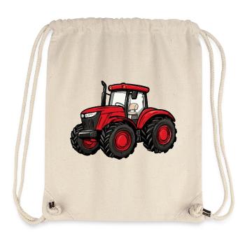 Roter Traktor Cartoon - Stanley/Stella recycelter Gym Bag - Naturweiß - Vorne
