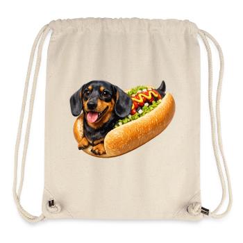 Dackel im Hot Dog - Stanley/Stella recycelter Gym Bag - Naturweiß - Vorne