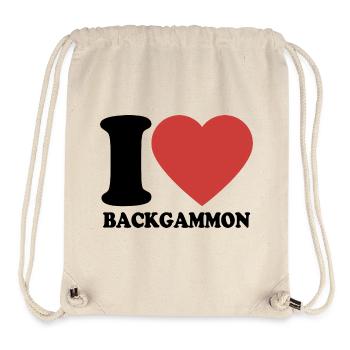 J’adore le backgammon | Jeu de société | Don - Sac à cordon recyclé Stanley/Stella - blanc naturel - Devant
