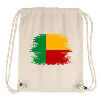 Benin_Flagge_used - Sac à cordon recyclé Stanley/Stella - blanc naturel - Devant