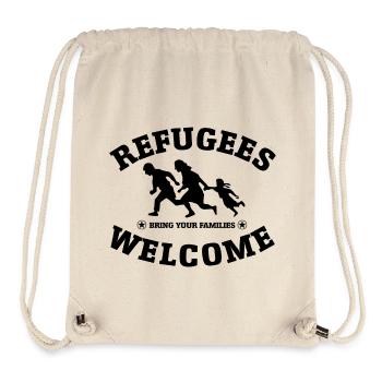 Refugees Welcome (versch. Farben) - Stanley/Stella recycelter Gym Bag - Naturweiß - Vorne