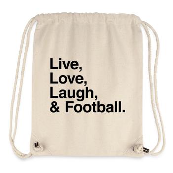 live love laugh and football - passion stade ou tv - Sac à cordon recyclé Stanley/Stella - blanc naturel - Devant