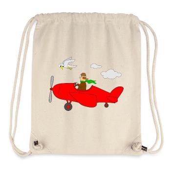 Flugzeug Pilot - Stanley/Stella recycelter Gym Bag - Naturweiß - Vorne