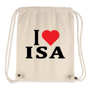 T-Shirt I love Isa T-Shirt Geschenkidee - Stanley/Stella recycelter Gym Bag - Naturweiß - Vorne