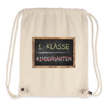 Schulanfang Schiefertafel 1. Klasse Kitaabschied - Stanley/Stella recycelter Gym Bag - Naturweiß - Vorne