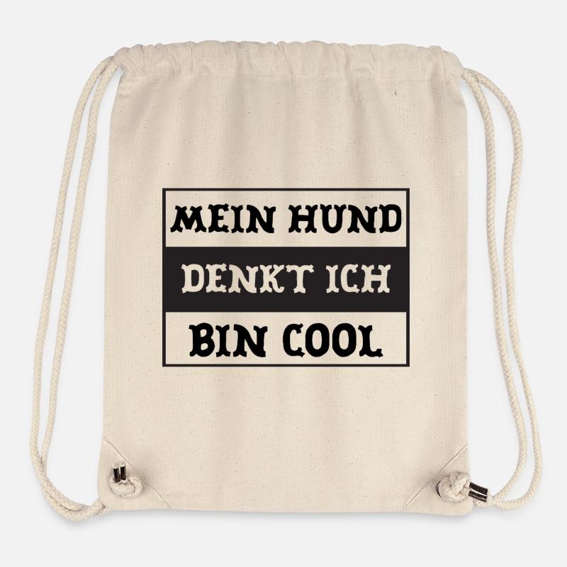 Mon chien pense que je suis cool - Sac à cordon recyclé Stanley/Stella - blanc naturel